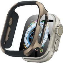 Eco Port Apple Watch Ultra 49MM Mo-Wt3 Alüminyum Camlı Kasa Ekran Koruyucu - Gold