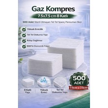 Paxteks Gaz Kompres 7,5x7,5 cm 8 Katlı 500 Adet Steril Olmayan Tel Tel Pansuman Bezi
