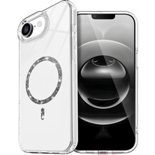 Newface Muratech New  Iphone 16E Live Diamond Magsafe Kapak - Şeffaf