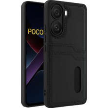 Paxteks Newface Xiaomi Poco X7 Pro Kılıf Sara Kartvizitli Deri Kılıf - Siyah