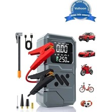 Eco Port ST-9654 Şarjlı 10.000 Mah Taşınabilir Araç Hava Kompresörü Akü Takviyeli Dijital Ekranlı I�