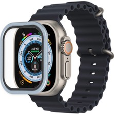 Eco Port Apple Watch Ultra 49MM Alüminyum Kasa Cam Ekran Koruyucu - Mavi