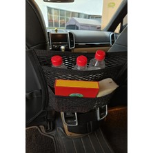 Paxteks Oto Koltuk Arası File Ahtapot Ağ Düzenleyici Araç Içi Organizer 3 Cepli 30X28CM Siyah