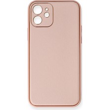 Eco Port Apple Iphone 12 Kılıf Coco Deri Silikon Kapak - Pembe