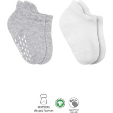 LTG Nova 2'li Sneakers Kaymaz Penye Çorap 20103 Gri Beyaz