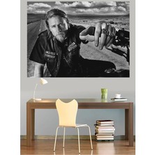 Mushen Studio Sons Of Anarchy Jax Teller Motosiklet Kanvas Tablo Duvar Dekoru Sanat Eseri Çerçevesiz Ev Ofis
