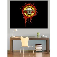Mushen Studio Guns N Roses Revolver Gül Logo Kanvas Tablo Rock Duvar Dekoru Sanat Eseri Çerçevesiz Ev Ofis
