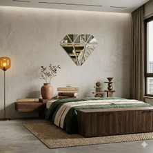 Tuba Toptaş 40X40 cm Elmas Formlu Kırılmaz Pleksi Ayna - Geometrik Duvar Dekoru