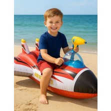 Özgürce Su Tabancalı Uçak Figürlü Deniz Yatağı, Çocuklar Için Eğlence Dolu Yazlık 117CM