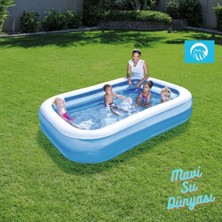 Özgürce Geniş ve Eğlenceli Yüzme Havuzu, Mavi Renkli, 262X175X51 cm