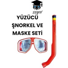 Özgürce Kırmızı Yüzücü Maske ve Şnorkel Seti ile Deniz Keyfi