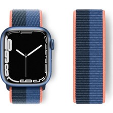 Vintessy Watch 38MM Hasırlı Cırtcırtlı Kordon - Siyah-Mavi