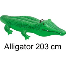 Özgürce Renkli 203 cm Şişme Timsah Yatak ve Yüzme Oyuncağı Çocuklar Için