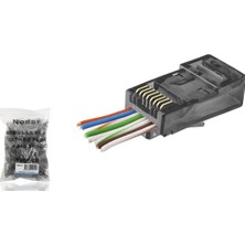 Epilons Cat6 Ez Rj45 Konnektör - 100 Adet Siyah / Ekonomik Poşet Paket ND2410