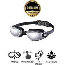 Özgürce Aynalı Yüzücü Gözlüğü Unisex Standart Beden, Su Geçirmez, Buğu Önleyici