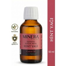 Minera Vital Hint Yağı 50 ml (Castor Oil) %100 Saf Soğuk Sıkım Damlalıklı Cam Şişe