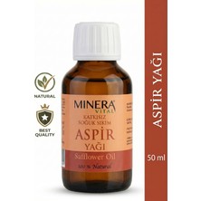 Minera Vital Aspir Yağı 50 ml (Safflower Oil) %100 Saf Soğuk Sıkım Damlalıklı Cam Şişe
