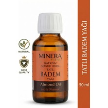 Minera Vital Tatlı Badem Yağı 50 ml (Sweet Almond Oil) %100 Saf Soğuk Sıkım Damlalıklı Cam Şişe