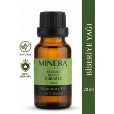 Minera Vital Biberiye Yağı 20 ml (Rosemary Oil) %100 Saf Uçucu Yağ Damlalıklı Cam Şişe