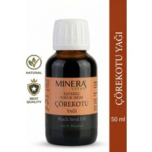 Minera Vital Çörekotu Yağı 50 ml (Black Cumin Seed Oil) %100 Saf Soğuk Sıkım Damlalıklı Cam Şişe