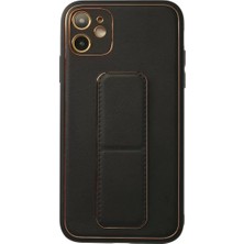 LTG Nova Iphone 12 Kılıf Coco Deri Standlı Kapak - Siyah