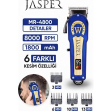 Jasper JPR-4800 Mavi Profesyonel Tıraş Makinesi 6 Farklı Kesim Özelliği Saç-Sakal Kesim