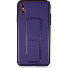 LTG Nova Iphone Xs Kılıf Coco Deri Standlı Kapak - Mor