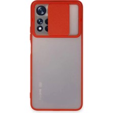 LTG Nova Redmi Note 11 5g Kılıf Palm Buzlu Kamera Sürgülü Silikon - Kırmızı