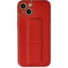Newface Muratech New Iphone 14 Kılıf Coco Deri Standlı Kapak - Kırmızı