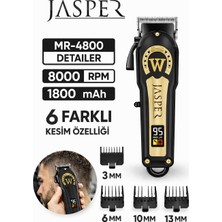 Jasper JPR-4800 Siyah Profesyonel Tıraş Makinesi 6 Farklı Kesim Özelliği Saç-Sakal Kesim