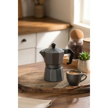 Porsima MNB05742-2 Ocaküstü Moka Pot 3 Fincanlık Alüminyum Kahve Espresso Cezvesi Antrasit 150ML