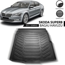 Sare Tuning Skoda Super B 2015 Sonrası Uyumlu 3D Lüx Bagaj Havuzu