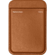 Native Union Re Classic Serisi M-Safe Uyumlu Standlı Deri Tasarımlı Kartlık Kahverengi