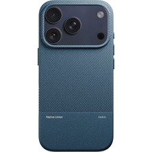 iPhone 17 Pro Kılıf M-Safe Uyumlu Deri Dokulu Native Union Re Classic Serisi Kapak Lacivert