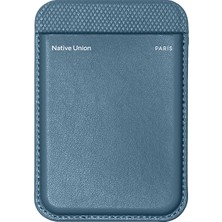 Native Union Re Classic Serisi M-Safe Uyumlu Standlı Deri Tasarımlı Kartlık Mavi