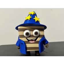 3D Baskı Zamanı 3D Baskı Wizard Wafer - Büyücü Atıştırmalık Biblo - Mavi Pelerinli ve Şapkalı Koleksiyon Figürü