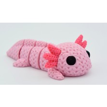 3D Baskı Zamanı Mafsallı Örgü Dokulu Axolotl - Hareketli 3D Yazıcı Tasarım Pembe Biblo
