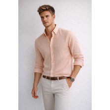 Polo State Regular Fit Keten Somon Yazlık Erkek Gömlek