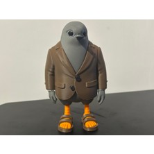3D Baskı Zamanı 3D Baskı Pigeon In Suit - Kahverengi Ceketli ve Sandaletli Güvercin - Absürt Ofis Dekoru
