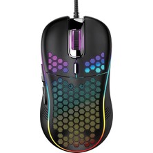 Mobilite Rgb Işıklı Petek Tasarım Ultra Hafif 3200 Dpı Kablolu Gamıng Oyuncu Mouse