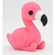 3D Baskı Zamanı Örgü Dokulu Pembe Flamingo Figürü - 3D Yazıcı Tasarım Tropikal Biblo