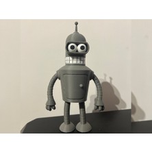 3D Baskı Zamanı Bender Futurama Figürü - 3D Yazıcı Robot Heykelcik - Gri Animasyon Karakteri