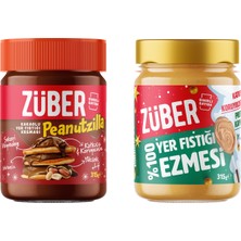 Züber Peanutzilla Kakaolu Yer Fıstığı Kreması 315G + %100 Yer Fıstığı Ezmesi 315G (Özel Seri)