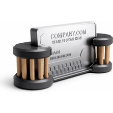 3D Baskı Zamanı Kartvizit Standı – 3D Baskı Kart Tutucu Masaüstü Organizer – Modern Tasarım Kartlık Stand