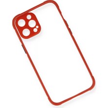 LTG Nova Iphone 12 Kılıf Miami Şeffaf Silikon - Kırmızı