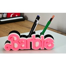 3D Baskı Zamanı Barbie Tasarımlı Estetik Masa Üstü Kalemlik - Pembe Ofis ve Oda Organizeri