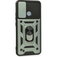 LTG Nova C11 2021 Kılıf Pars Lens Yüzüklü Silikon - Yeşil