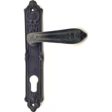 LTG Nova Antika Tarz Dekoratif Pirinç Çiçekli Oda Kapı Kolu - 240X40 Mm, Oksit