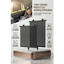 Findit Otomatik Toplanır Araç Perdesi 2'li Set | 36X45 cm Vantuzlu Yan Cam Güneşliği 723080