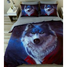 Elmas Dizayn Özel Tasarım Marka 240X260 cm Çift Kişilik Nevresim Takımı Pamuk Saten Kurt,bozkurt.genç Lüx Pamuklu